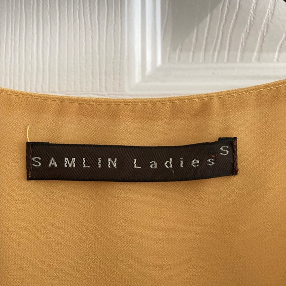 Samlin Ladies Yellow Flutter Chiffon Blouse - Picture 3 of 5